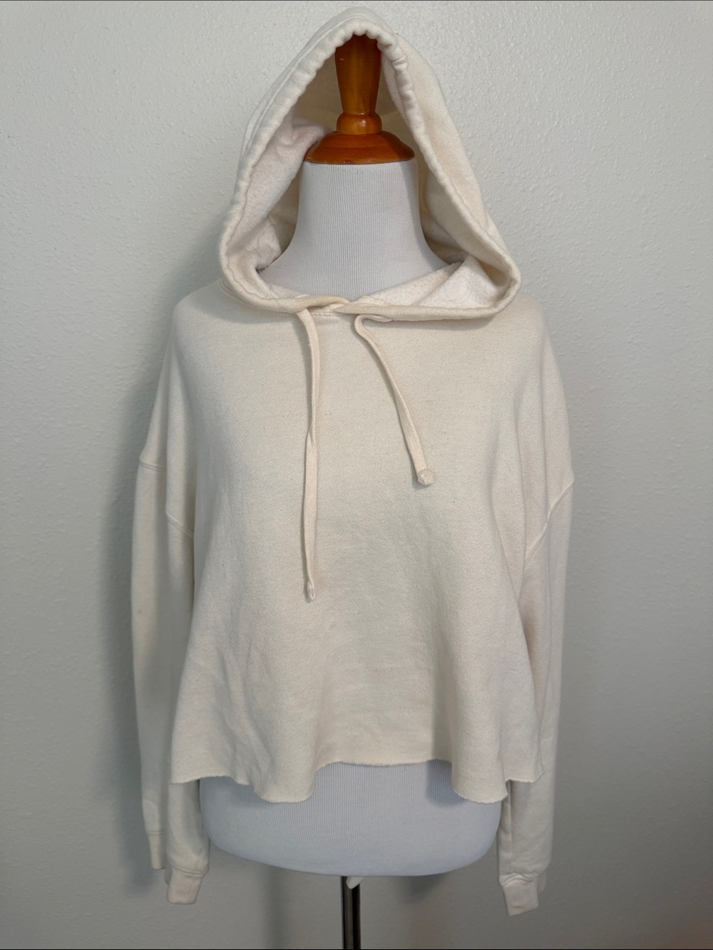 Cropped Cream Women's Hoodie Sweatshirt